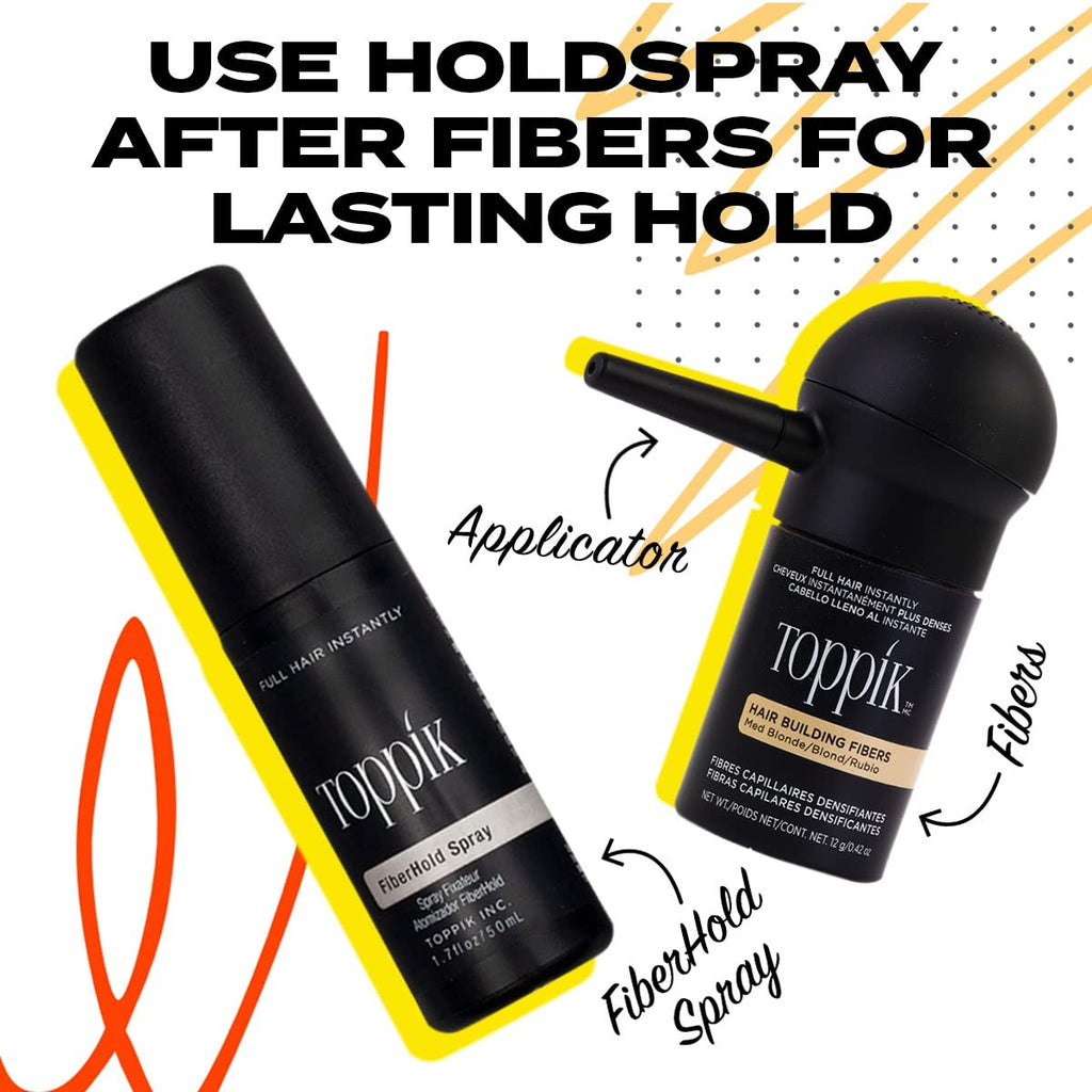 Toppik FiberHold Spray, Strengthens the Bond Between Hair Fibres and Your Hair, for Thicker Looking Hair, 118ml - New