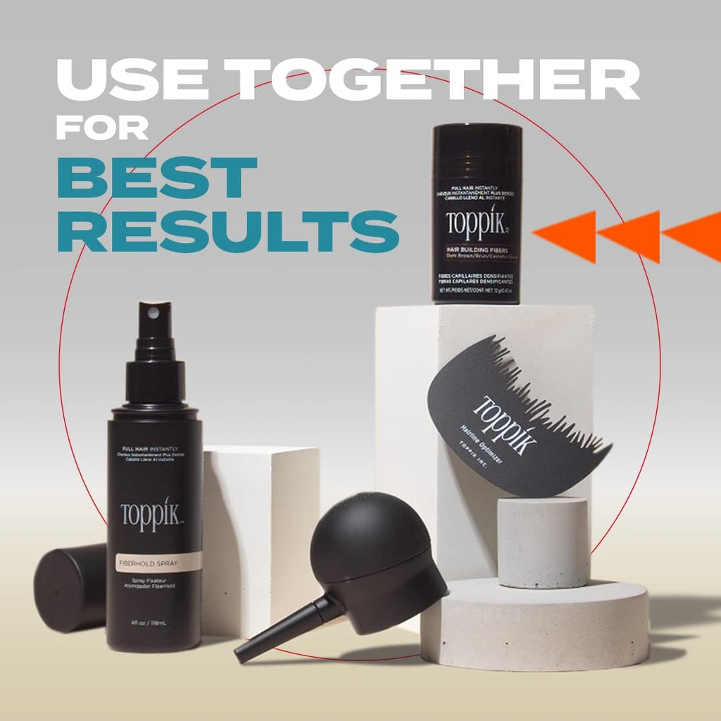 Toppik FiberHold Spray, Strengthens the Bond Between Hair Fibres and Your Hair, for Thicker Looking Hair, 118ml - New