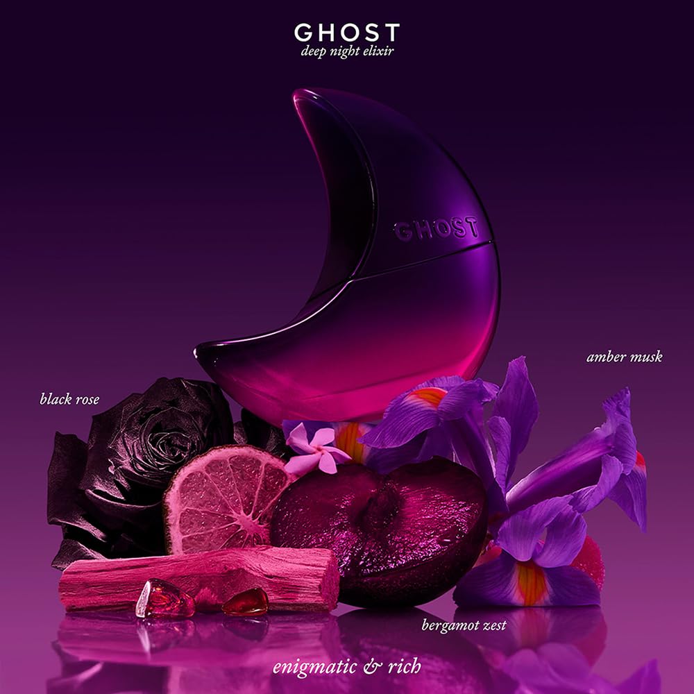 Ghost Deep Night Fragrance Gift Set - Includes EDT 10ml, Deep Night Elixir EDP 10ml & Shimmer Glaze Peptide Lip Serum - New
