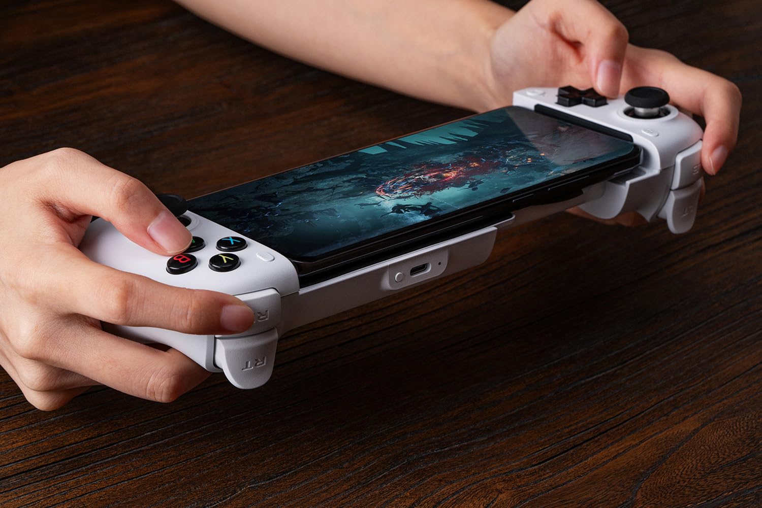 8Bitdo Ultimate Mobile Gaming Controller for iPhone, Apple, Android & Xbox Cloud Gaming, Bluetooth Gamepad with Hall Effect Joysticks, 2 Pro Back Buttons, Officially Licensed (White) - Like New