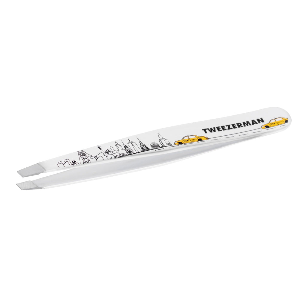 Tweezerman Black Matte Slant Tweezer, Professional Stainless Steel Precision Tweezers for Facial Hair and Eyebrows, (Pack of 1) - Damaged Box
