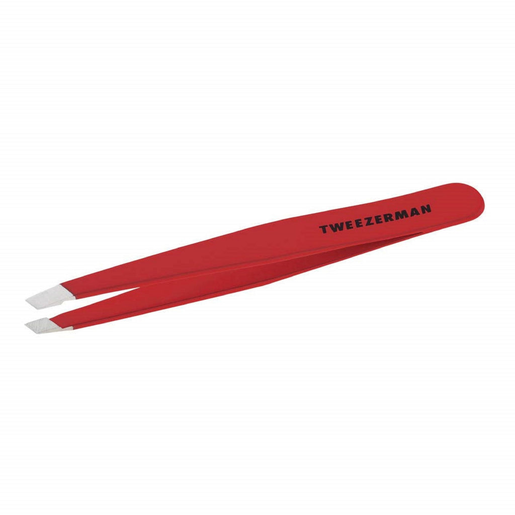Tweezerman Black Matte Slant Tweezer, Professional Stainless Steel Precision Tweezers for Facial Hair and Eyebrows, (Pack of 1) - Damaged Box