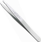 Tweezerman Black Matte Slant Tweezer, Professional Stainless Steel Precision Tweezers for Facial Hair and Eyebrows, (Pack of 1) - Damaged Box