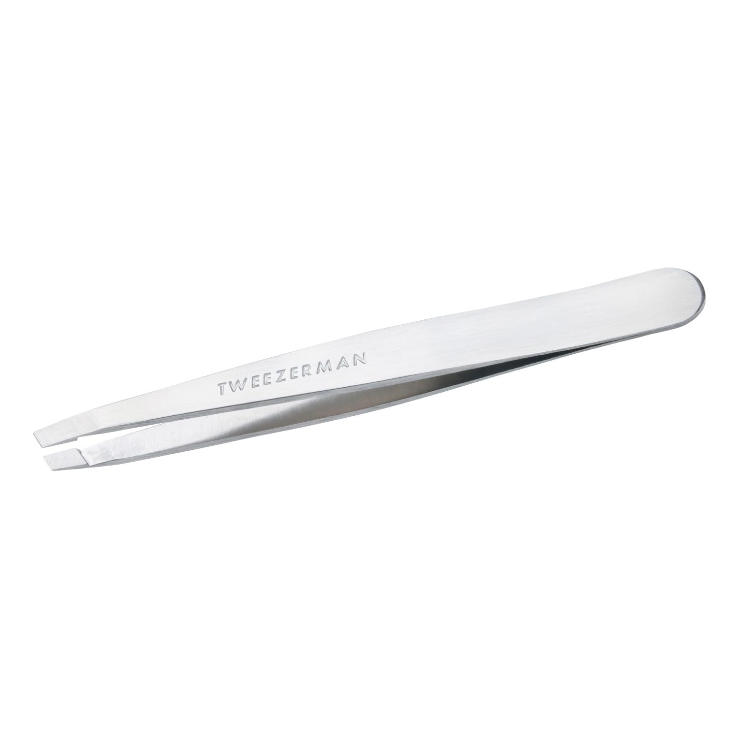 Tweezerman Black Matte Slant Tweezer, Professional Stainless Steel Precision Tweezers for Facial Hair and Eyebrows, (Pack of 1) - Damaged Box