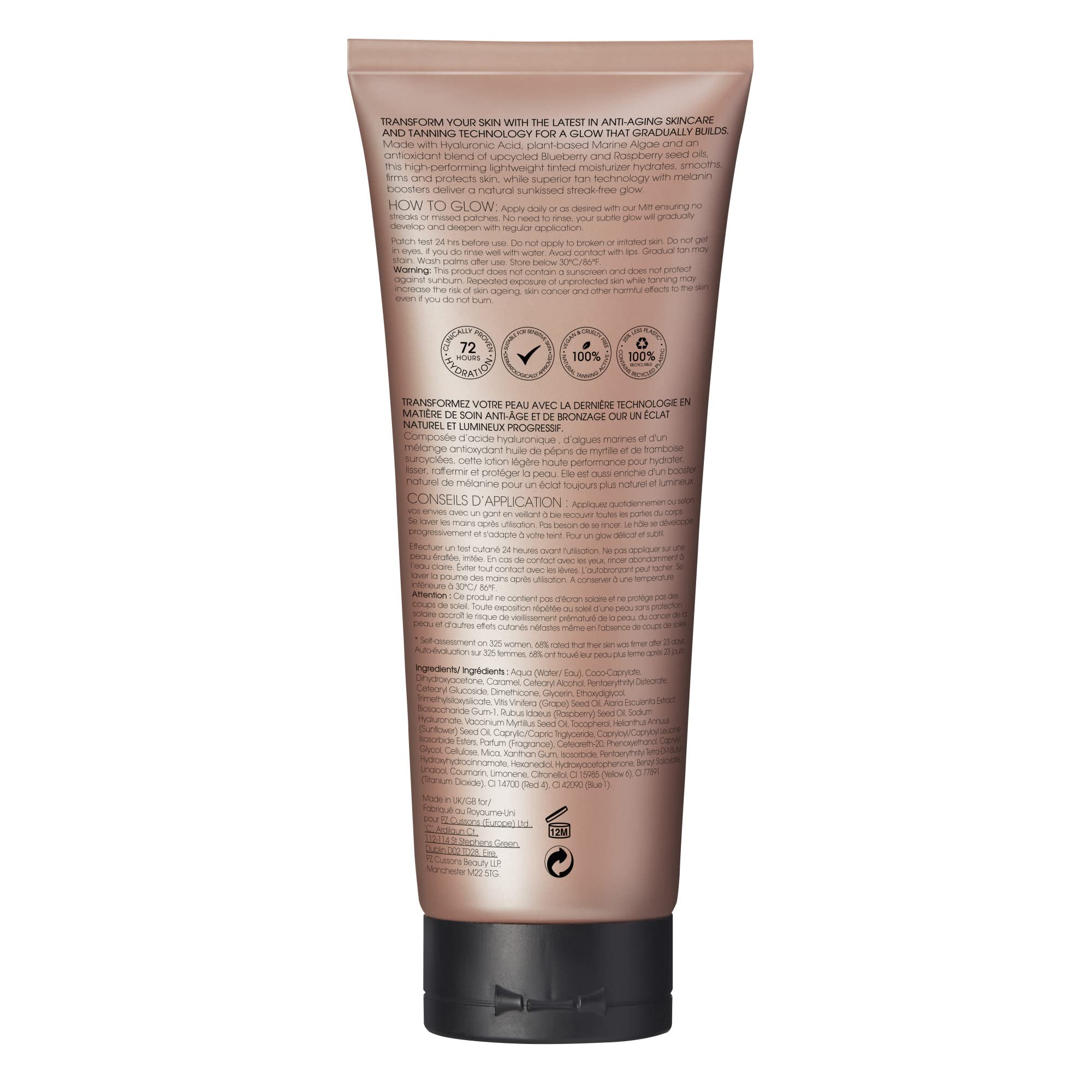St.Tropez Gradual Tan Tinted Daily Firming Lotion - Hydrating Vegan Self-Tanning Moisturiser with Hyaluronic Acid, Marine Algae & Antioxidants for a Natural Sunkissed Glow, 200ml - Damaged Box