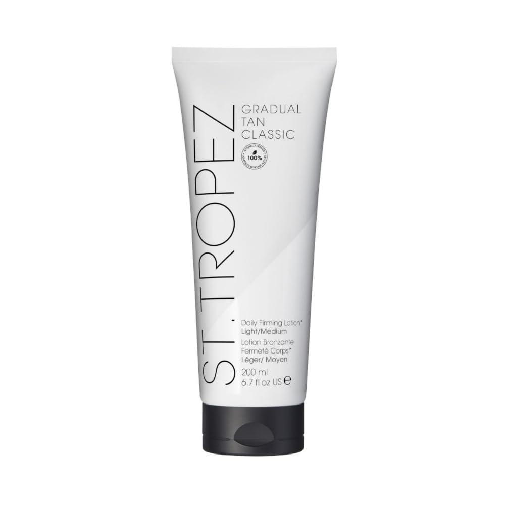 St.Tropez Gradual Tan Tinted Daily Firming Lotion - Hydrating Vegan Self-Tanning Moisturiser with Hyaluronic Acid, Marine Algae & Antioxidants for a Natural Sunkissed Glow, 200ml - Damaged Box