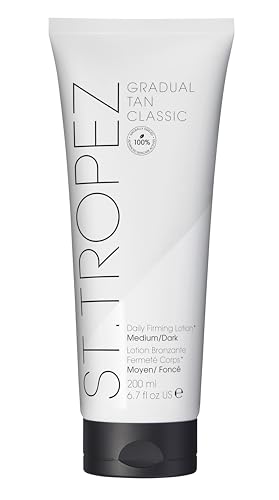 St.Tropez Gradual Tan Tinted Daily Firming Lotion - Hydrating Vegan Self-Tanning Moisturiser with Hyaluronic Acid, Marine Algae & Antioxidants for a Natural Sunkissed Glow, 200ml - Damaged Box