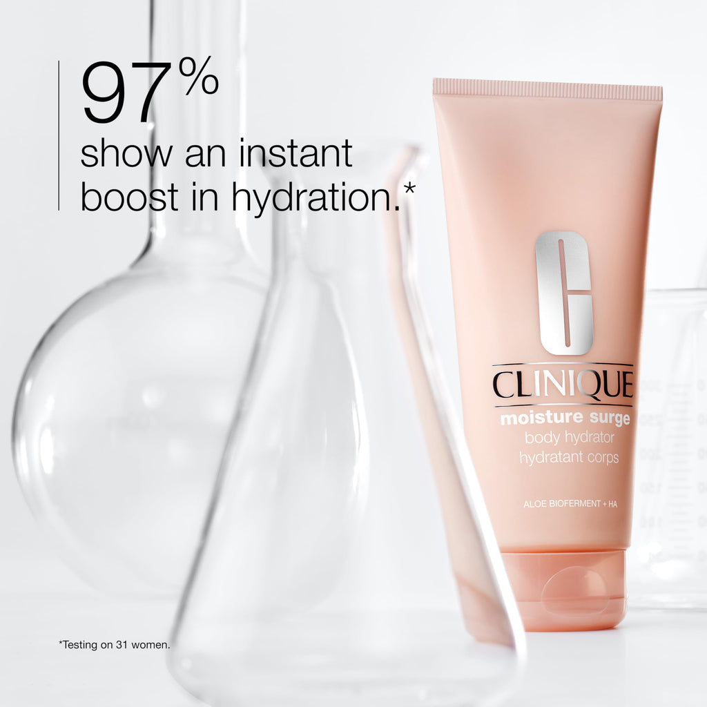 Clinique Moisture Surge Body Hydrator With Aloe Vera Bioferment, Hyaluronic Acid + Glycerin | Hydrating, Moisturising + Lightweight Body Lotion, 200 ml. - Damaged Box