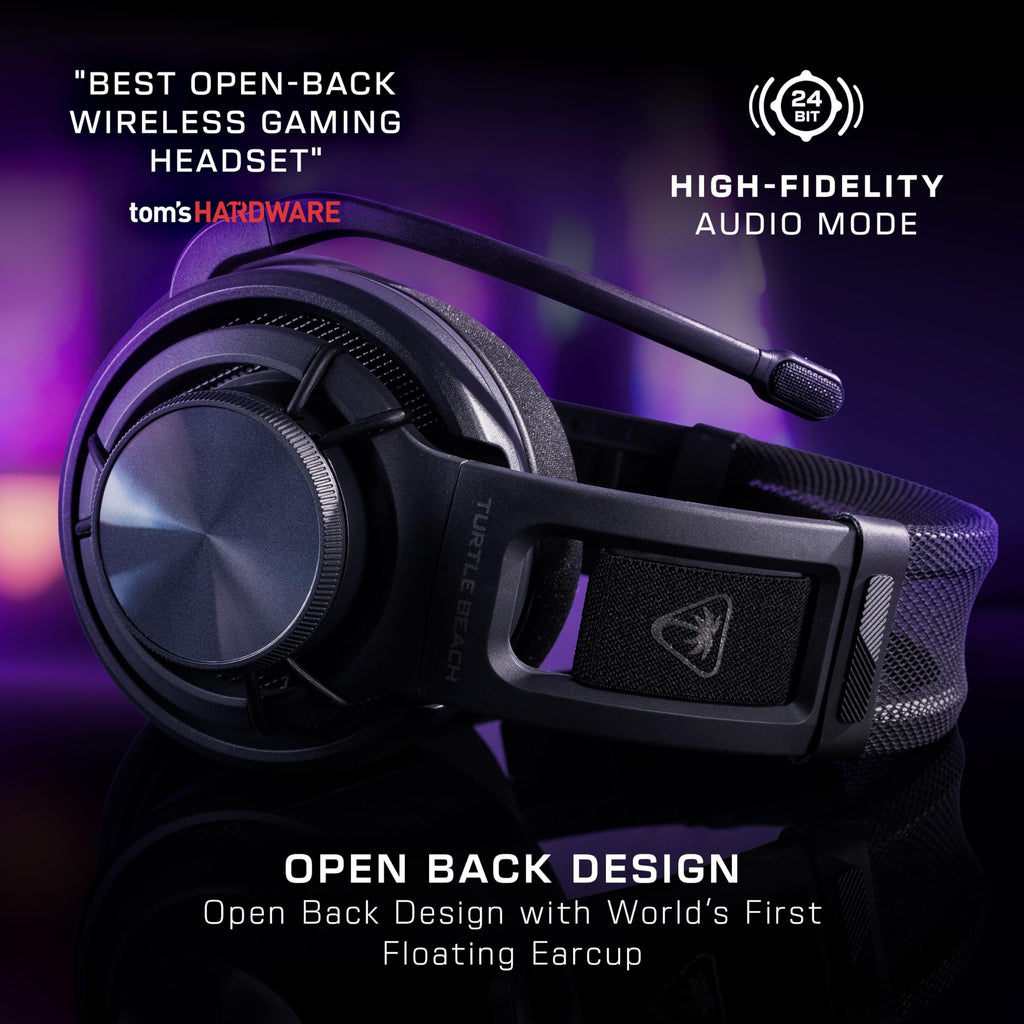 Turtle Beach Atlas Air Wireless Open Back PC Gaming Headset with 24-bit High-Fidelity Audio, Broadcast Grade Mic, Floating Earcup, Memory Foam Cushions and Bluetooth for PC, PS5, PS4 and Mobile - Like New