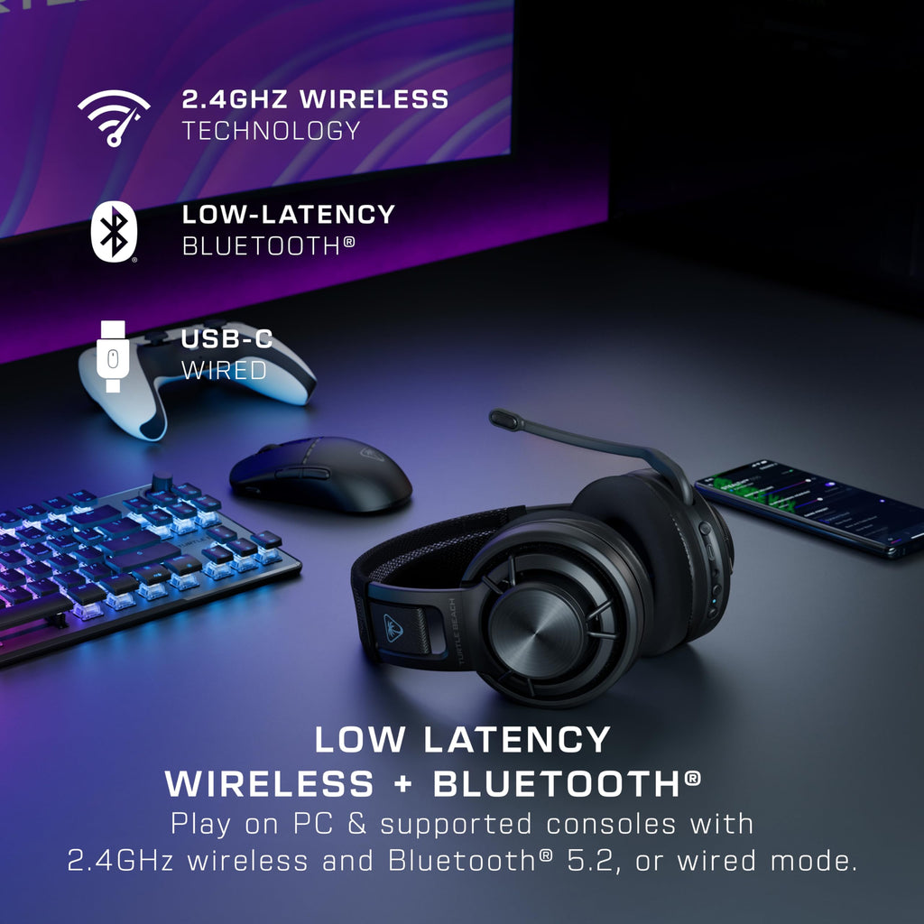 Turtle Beach Atlas Air Wireless Open Back PC Gaming Headset with 24-bit High-Fidelity Audio, Broadcast Grade Mic, Floating Earcup, Memory Foam Cushions and Bluetooth for PC, PS5, PS4 and Mobile - Like New