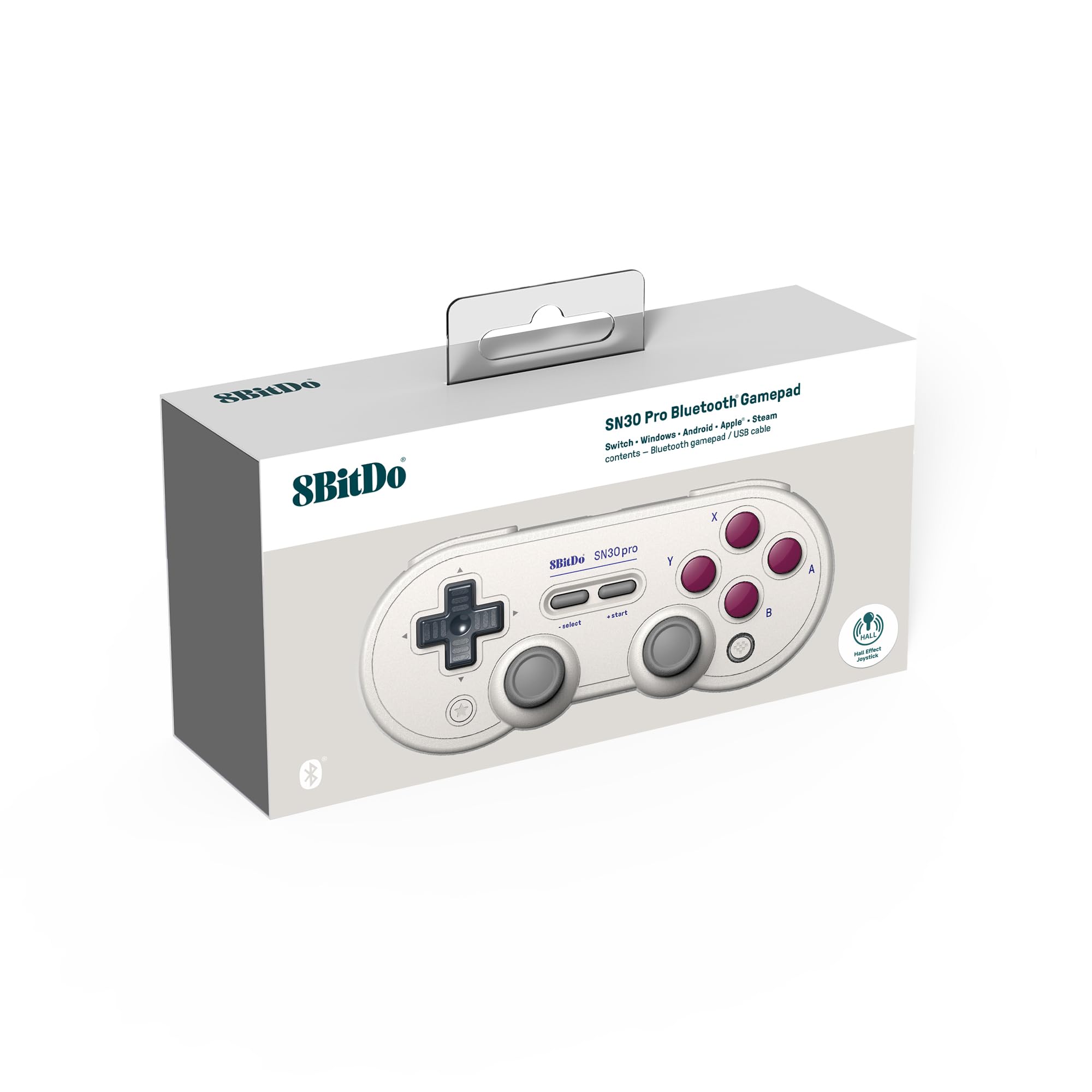 8BitDo SN30 Pro Bluetooth Controller, Hall Effect Joystick Update, Compatible with Switch, Switch 2, PC, macOS, Android, Steam Deck & Raspberry Pi (G Classic) - Damaged Box