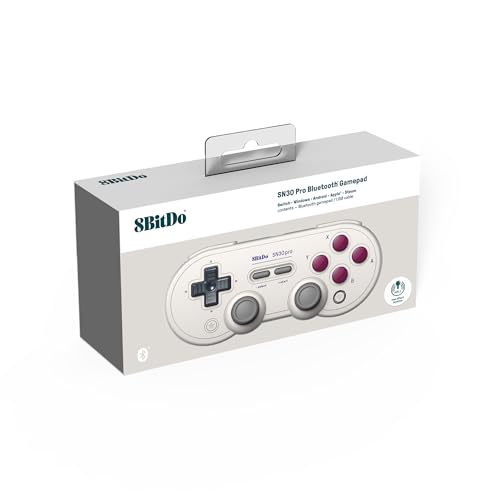 8BitDo SN30 Pro Bluetooth Controller, Hall Effect Joystick Update, Compatible with Switch, Switch 2, PC, macOS, Android, Steam Deck & Raspberry Pi (G Classic) - Damaged Box