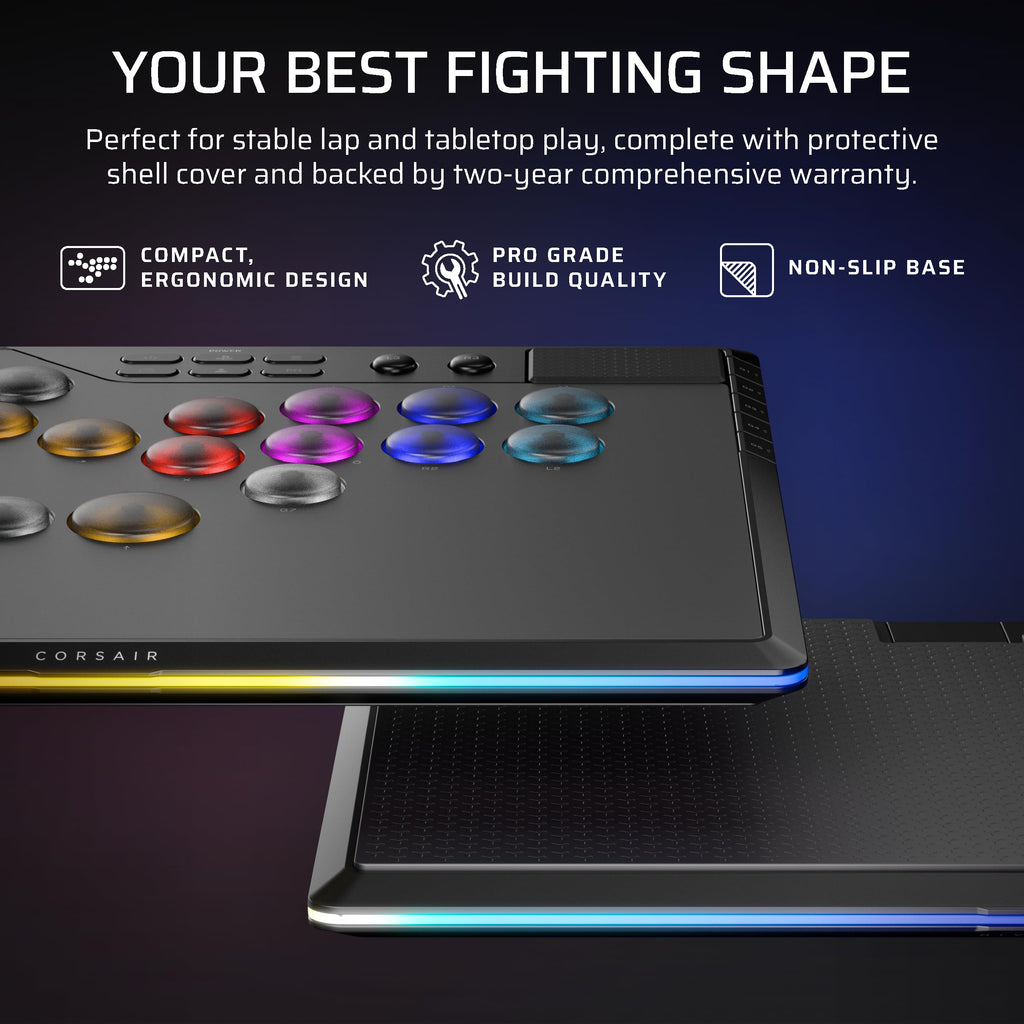 Corsair NOVABLADE PRO Wireless Hall Effect Leverless Controller - 15-Main Key Layout, 1000Hz Polling, 2.4GHz Wireless, SOCD, MGX Hyperdrive Hall Effect Magnetic Switches - PS5, PS4, PC - Black - Very Good