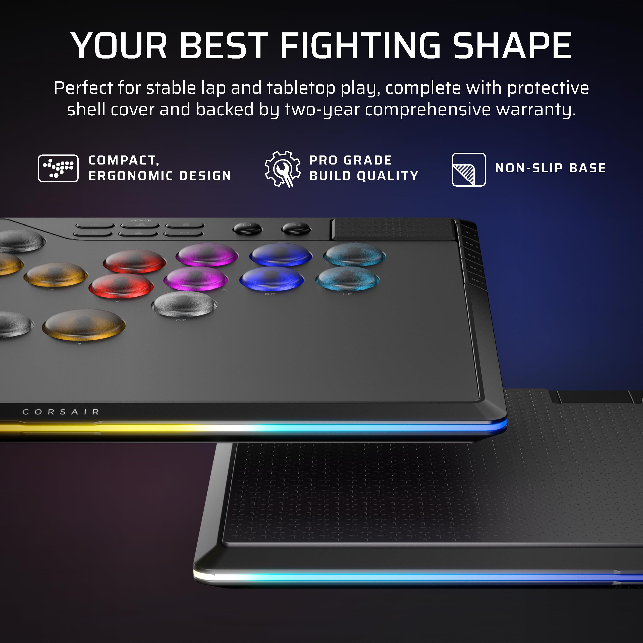 Corsair NOVABLADE PRO Wireless Hall Effect Leverless Controller - 15-Main Key Layout, 1000Hz Polling, 2.4GHz Wireless, SOCD, MGX Hyperdrive Hall Effect Magnetic Switches - PS5, PS4, PC - Black - Very Good