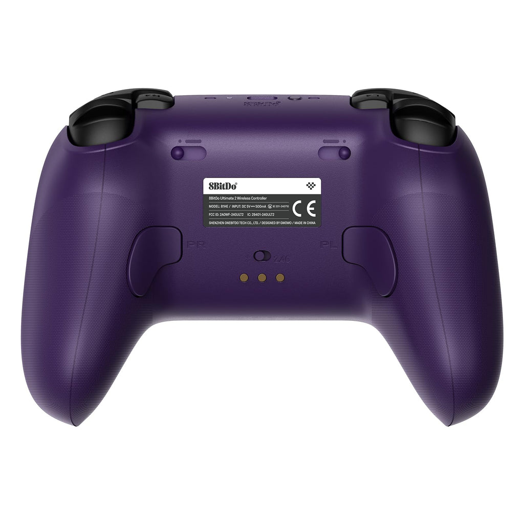 8Bitdo Ultimate 2 Wireless Controller for Windows & Android, Gaming Controller with TMR Joysticks, Switchable Hall Effect/Tactile Triggers, Motion Control, RGB Fire Ring, 8Speed Wireless Tech, Purple - Like New