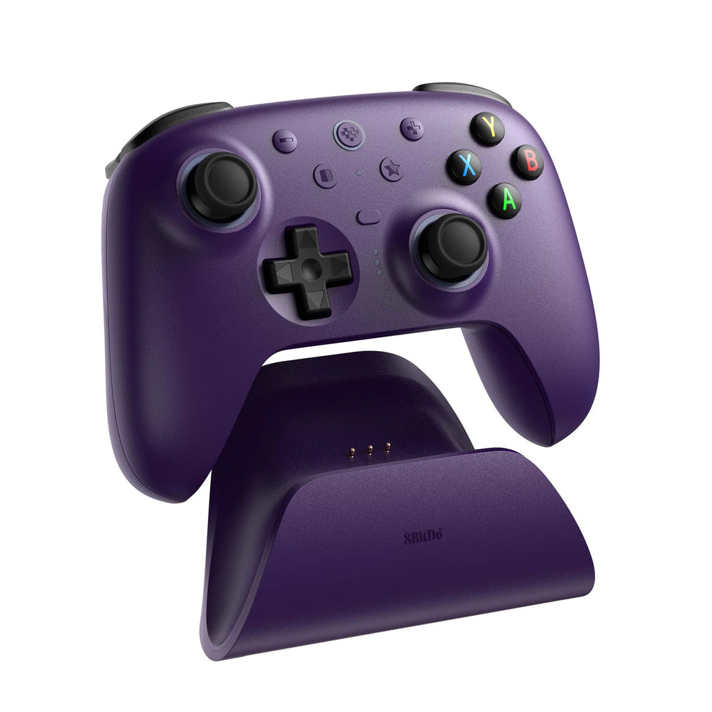 8Bitdo Ultimate 2 Wireless Controller for Windows & Android, Gaming Controller with TMR Joysticks, Switchable Hall Effect/Tactile Triggers, Motion Control, RGB Fire Ring, 8Speed Wireless Tech, Purple - Like New