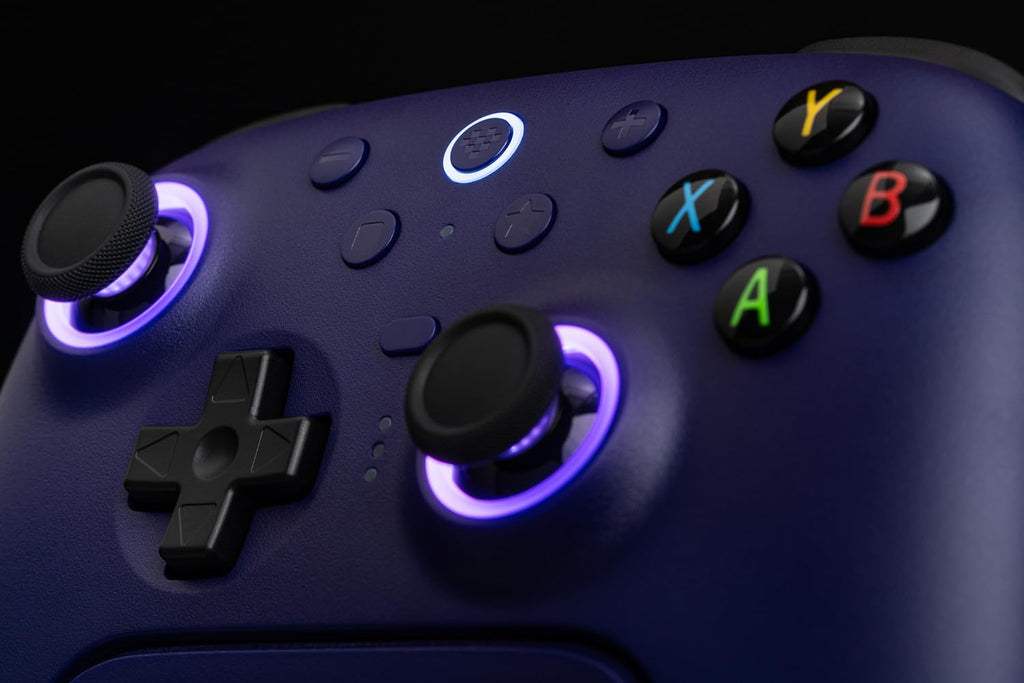 8Bitdo Ultimate 2 Wireless Controller for Windows & Android, Gaming Controller with TMR Joysticks, Switchable Hall Effect/Tactile Triggers, Motion Control, RGB Fire Ring, 8Speed Wireless Tech, Purple - Like New