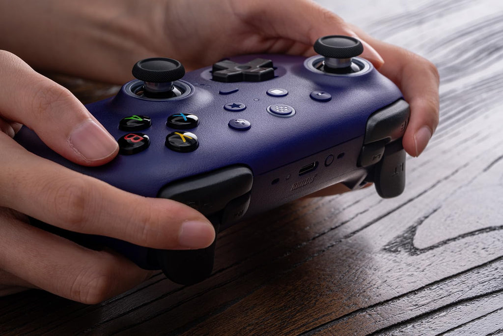 8Bitdo Ultimate 2 Wireless Controller for Windows & Android, Gaming Controller with TMR Joysticks, Switchable Hall Effect/Tactile Triggers, Motion Control, RGB Fire Ring, 8Speed Wireless Tech, Purple - Like New