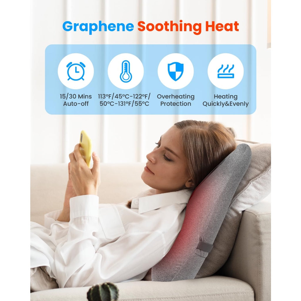 COMFIER Lumbar Cushion, Ergonomic Memory Foam Shoulder Massager, Shiatsu Back Massage with Heat, Graphene Heating Back Massager for Office Chair - Damaged Box