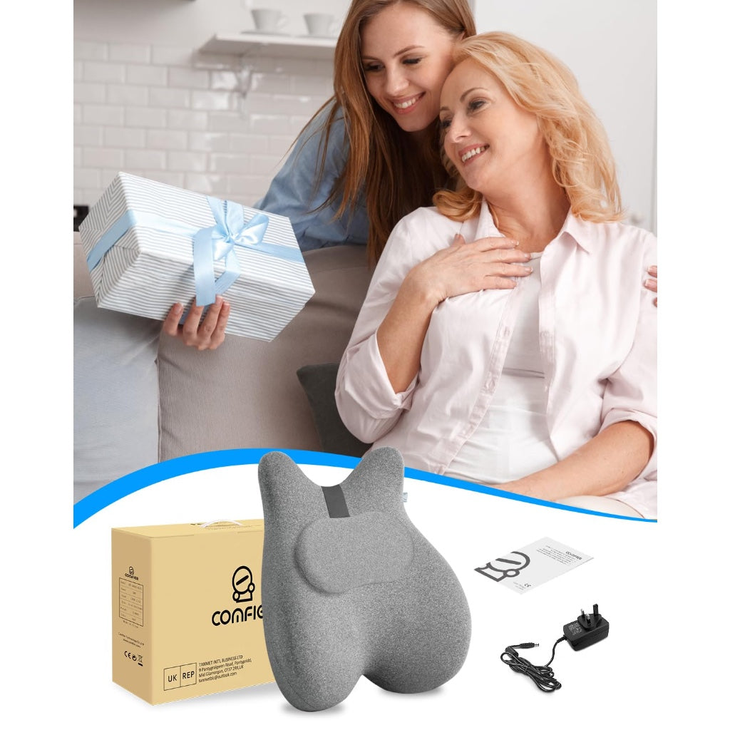 COMFIER Lumbar Cushion, Ergonomic Memory Foam Shoulder Massager, Shiatsu Back Massage with Heat, Graphene Heating Back Massager for Office Chair - Damaged Box