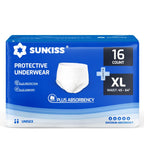 SUNKISS TrustPlus Incontinence Pants for Men and Women, Adult Pull Ups, Disposable Protective Underwear, Maximum Absorbency, Odour Control, Large, 64 Count (4 Packs of 16) - Damaged Box