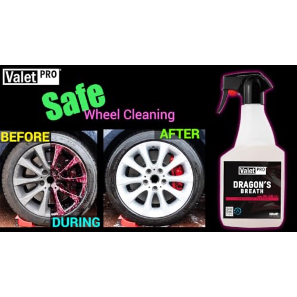 ValetPRO Dragon's Breath Iron Fallout Remover Bundle, 500ml Spray Bottle Plus 1L Refill, Professional Wheel Cleaner, 1.5L Total - Damaged Box
