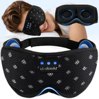 LC-dolida Bluetooth Sleep Mask Headphones Complete Blackout 3D Deep Eye Mask with Headphones Bluetooth V5.4 Can Play 15Hrs Breathable Eye mask with Earphones for Travel,Nap Sleeping,Shift Work - Like New