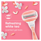 Gillette Venus ComfortGlide Women's Razor, Spa Breeze - 3 Refill Razor Cartridges, Reusable Metal Handle and Shower Holder - Damaged Box