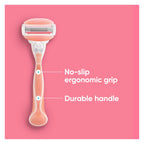 Gillette Venus ComfortGlide Women's Razor, Spa Breeze - 3 Refill Razor Cartridges, Reusable Metal Handle and Shower Holder - Damaged Box