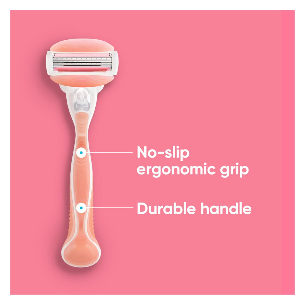 Gillette Venus ComfortGlide Women's Razor, Spa Breeze - 3 Refill Razor Cartridges, Reusable Metal Handle and Shower Holder - Damaged Box