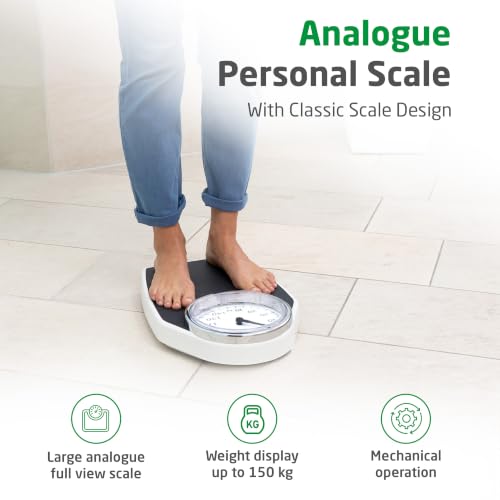 Medisana PSD Mechanical Personal Scale - Retro Analogue Dial, Battery-Free, Solid Metal Body Bathroom Weighing Scales - Very Good