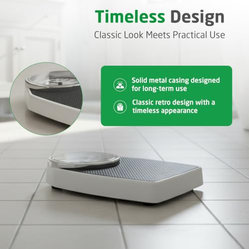 Medisana PSD Mechanical Personal Scale - Retro Analogue Dial, Battery-Free, Solid Metal Body Bathroom Weighing Scales - Very Good