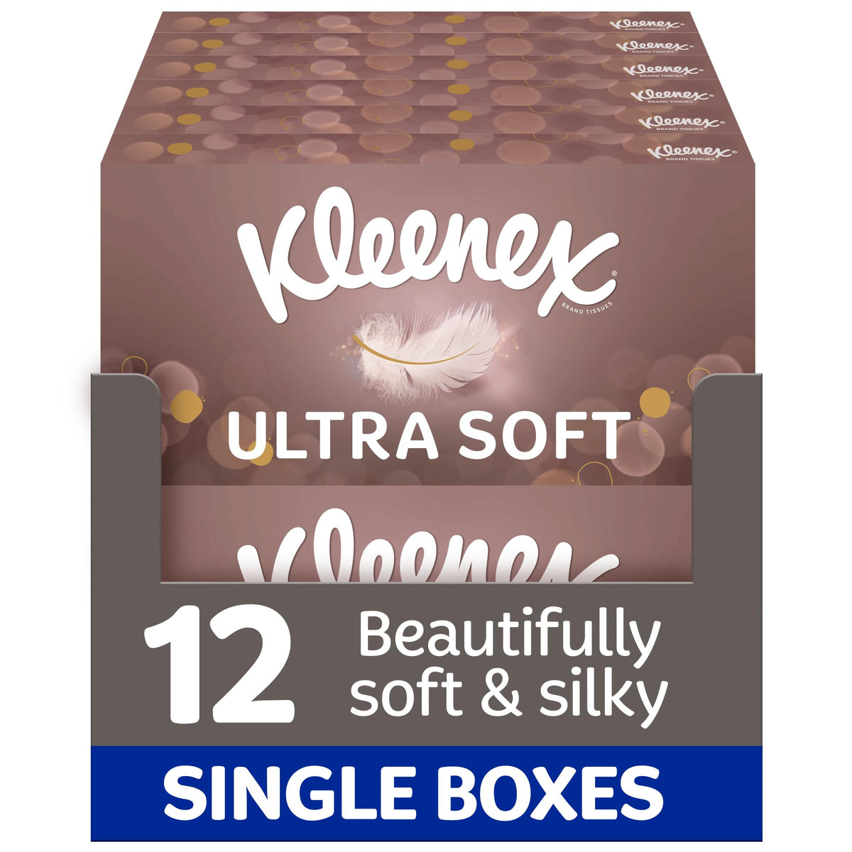 Kleenex Ultra Soft Facial Tissues - Multipack 12 Tissue Boxes - Beautifully Soft and Silky Tissues - Damaged Box