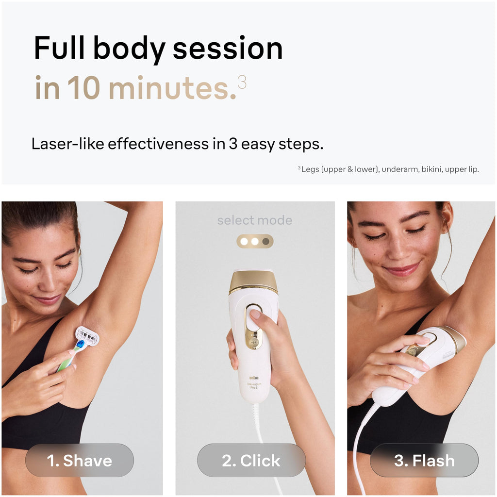 Braun IPL Silk-Expert Pro 5 PL5138 – At Home Hair Removal System – White/Gold – Precision Head, Venus Razor, Pouch - Damaged Box