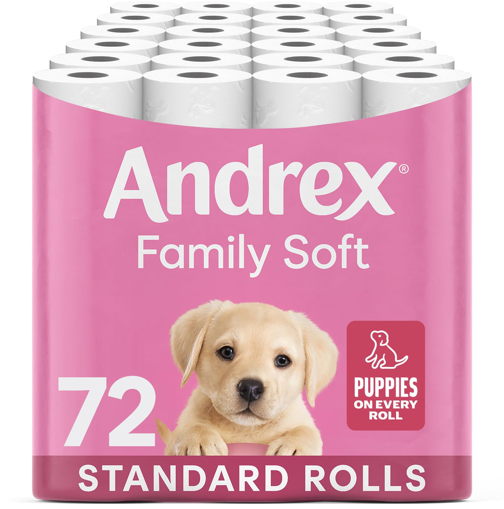 Andrex Family Soft Toilet Roll - 72 Toilet Rolls, Bulk Buy, Fragrance Free, FSC Certified - Damaged Box