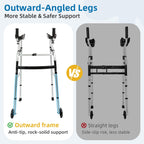 Upright Walker for Seniors - Foldable Lightweight Aluminum Mobility Aid with 6" Wheels, Arm Support & Storage Bag - Very Good