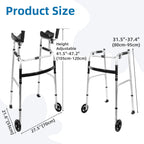 Upright Walker for Seniors - Foldable Lightweight Aluminum Mobility Aid with 6" Wheels, Arm Support & Storage Bag - Very Good