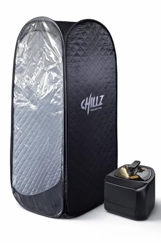 CHILLZ Steam Sauna XL Full Body Portable Tent 1200W 4L Generator Home Spa Detox Relaxation - Very Good