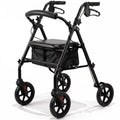 Eazy Fold Lightweight Rollator Walker - Aluminium Folding, 8 Inch Wheels, Adjustable Handles, Seat & Bag - Indoor Outdoor Mobility Aid - Very Good