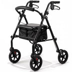 Eazy Fold Lightweight Rollator Walker - Aluminium Folding, 8 Inch Wheels, Adjustable Handles, Seat & Bag - Indoor Outdoor Mobility Aid - Very Good