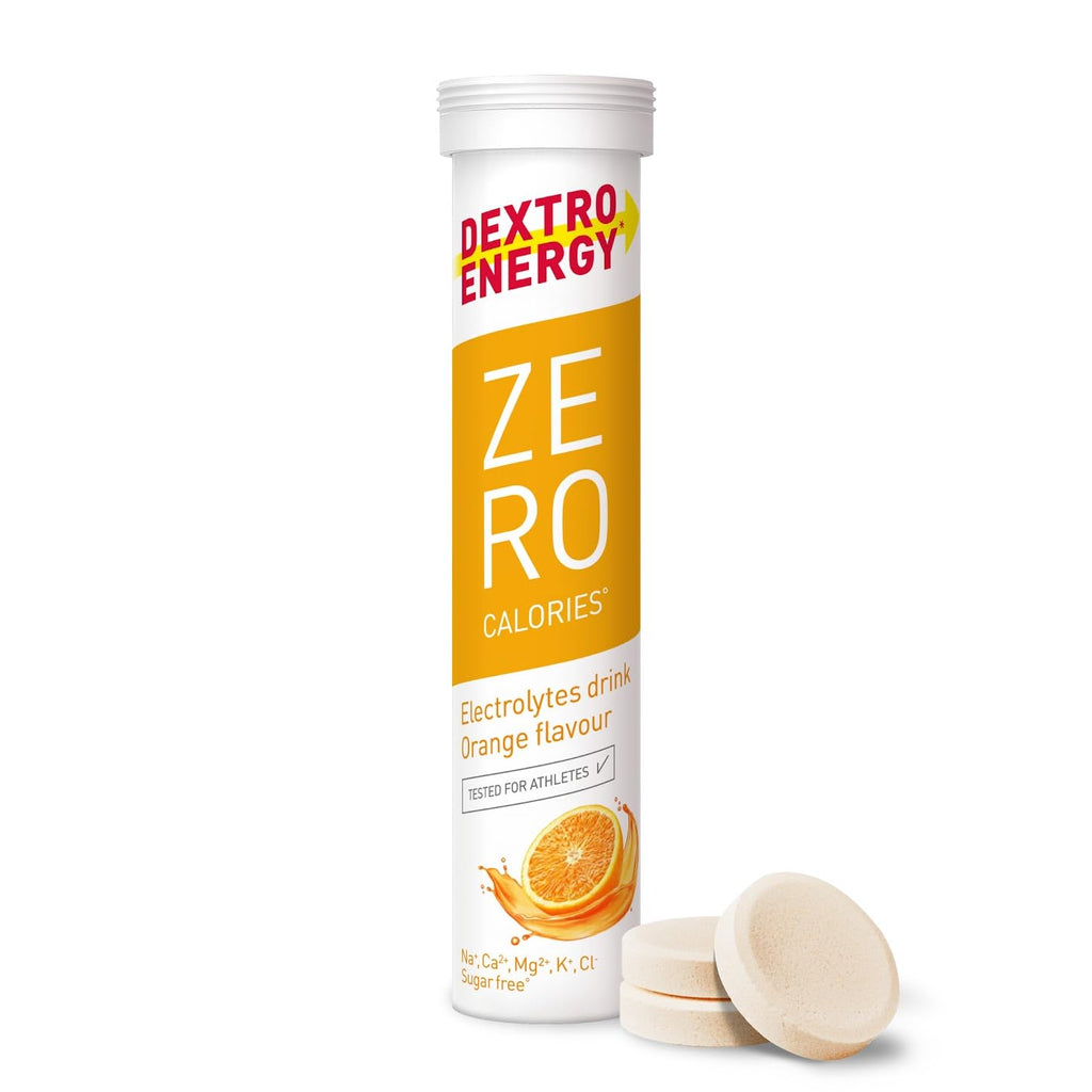 Dextro Energy Zero Calories Effervescent Tablets - Orange - Electrolyte Drink Recovery Hydration - 3 Tubes 60 Tablets - Damaged Box - BBE 08/2026