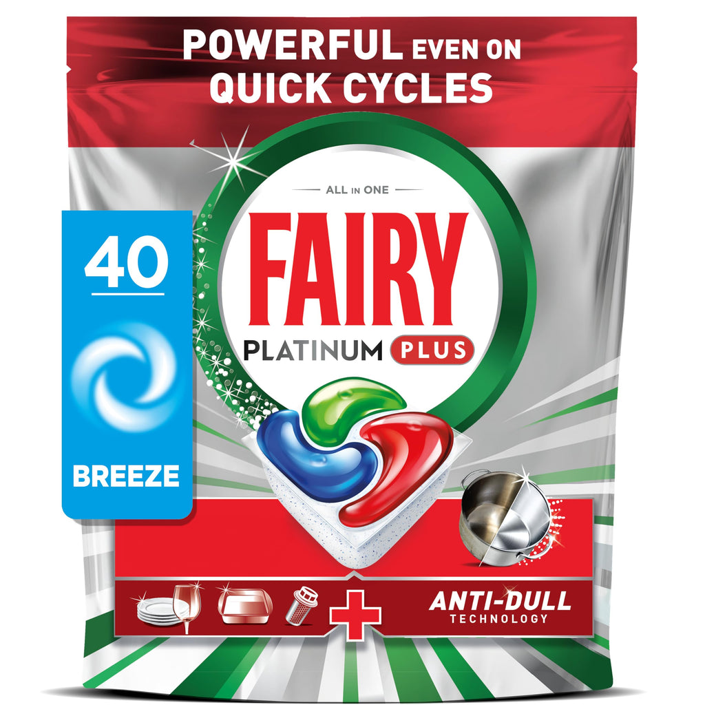 Fairy Platinum Plus Dishwasher Tablets - 42 Pack, Lemon, Anti-Dull Technology - Damaged Box
