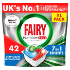 Fairy Platinum Plus Dishwasher Tablets - 42 Pack, Lemon, Anti-Dull Technology - Damaged Box