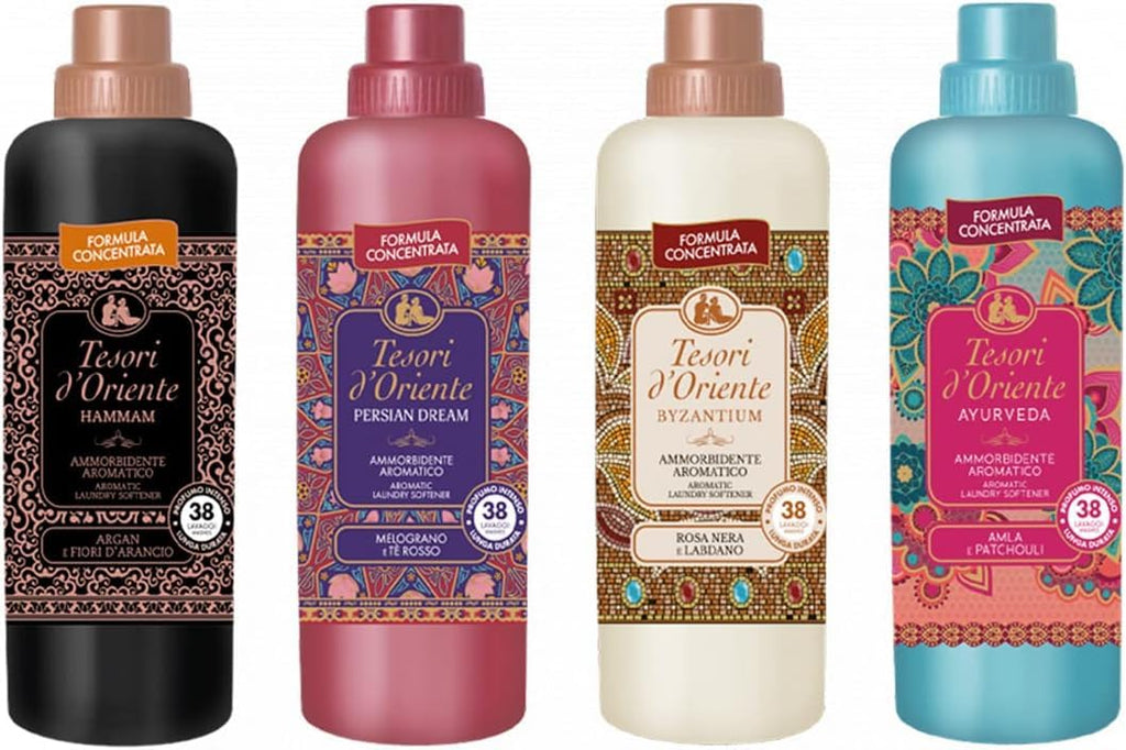 Tesori d'Oriente Fabric Softener Test Pack - 4 x 750ml Concentrated Laundry Conditioner Set - Very Good