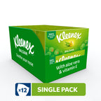 Kleenex Balsam Facial Tissues - 12 Pack Tissue Boxes - Balmcare with Aloe Vera, Vitamin E, Calendula - Soothing - Damaged Box