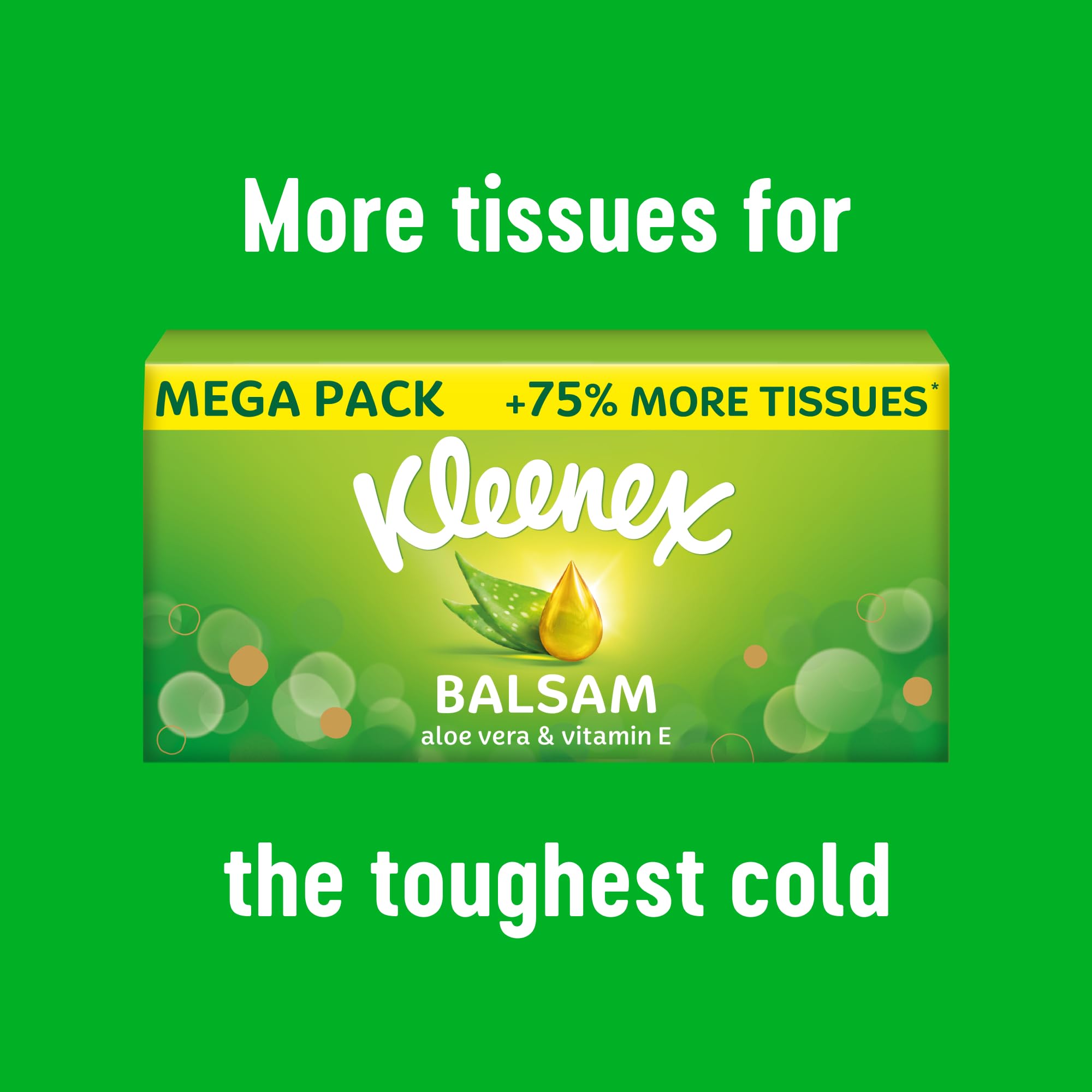 Kleenex Balsam Facial Tissues - 12 Pack Tissue Boxes - Balmcare with Aloe Vera, Vitamin E, Calendula - Soothing - Damaged Box