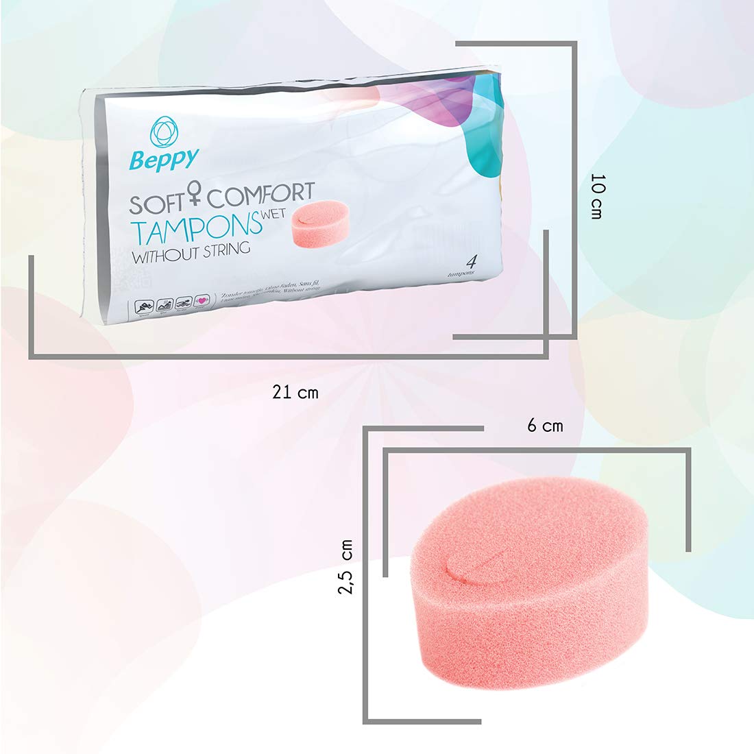 Beppy Soft Comfort Tampons with Lubricant Lamination - Pack of 4 - Menstrual Period Protection - Damaged Box