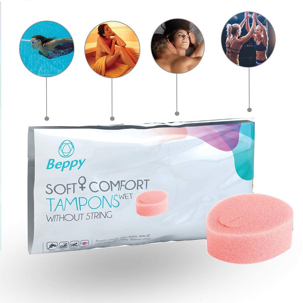 Beppy Soft Comfort Tampons with Lubricant Lamination - Pack of 4 - Menstrual Period Protection - Damaged Box