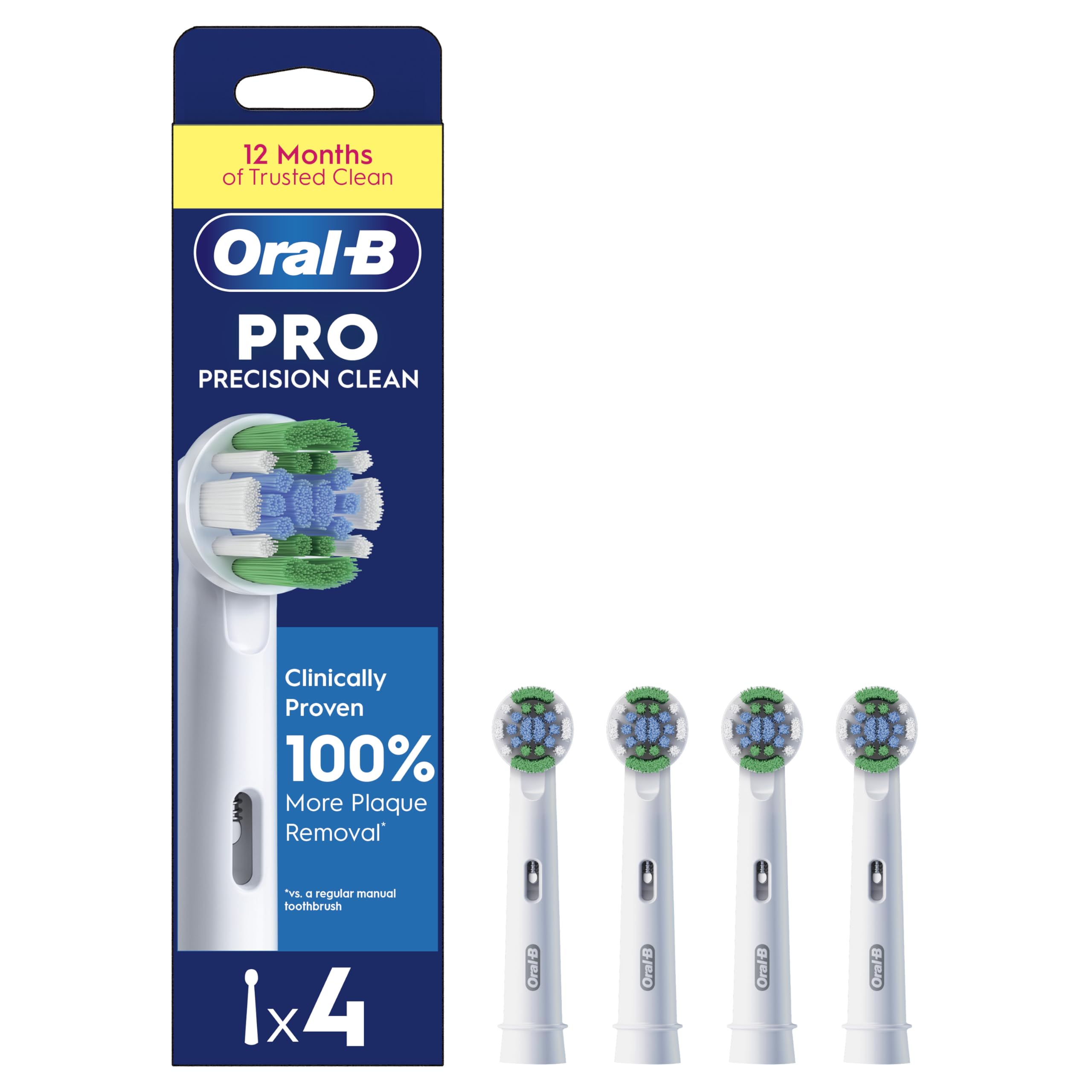 Oral-B Precision Clean Replacement Brush Heads - 4 Count Electric Toothbrush Refills - New