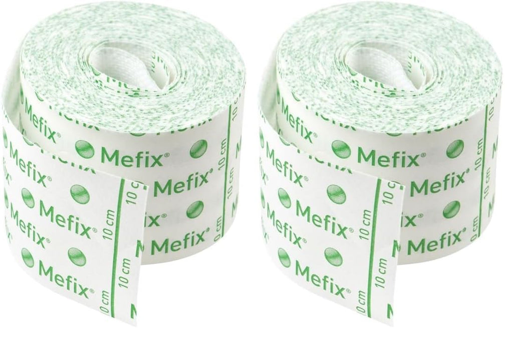 Mefix Self-Adhesive Tape 5cm x 10m - Water Vapour Permeable - Extensible Comfortable Dressing Retention - 4 Rolls - Damaged Box